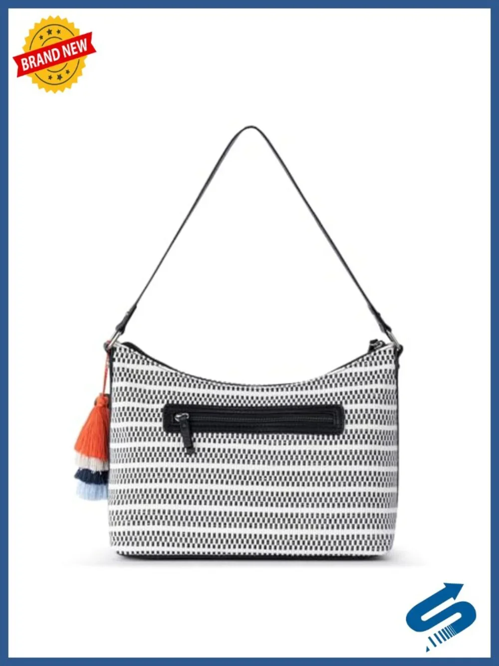 Spacious Hobo Shoulder Bag with Zipper Closure and Detachable Key Dangle